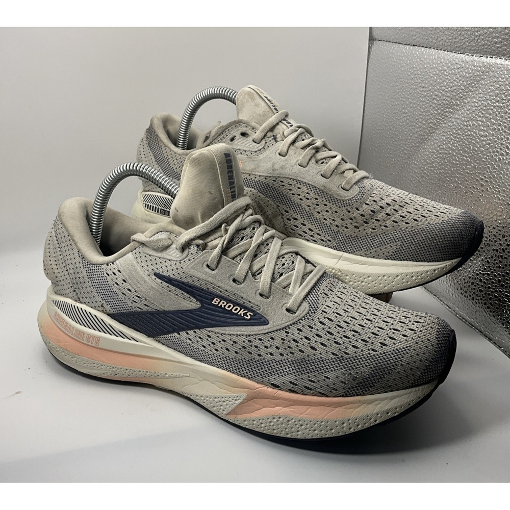 Brooks‎ Adrenaline GTS 24 Women's 9.5 Grey Blue Ribbon Peach Shoes 1204261B140